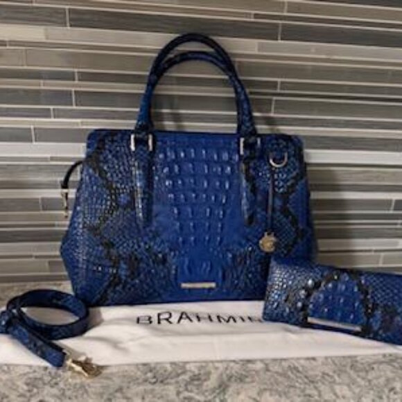 Brahmin - Blue & Black Finley Bag - Picture 1 of 1